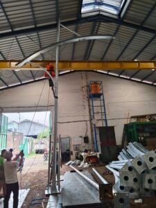 Proses fabrikasi Tiang PJU